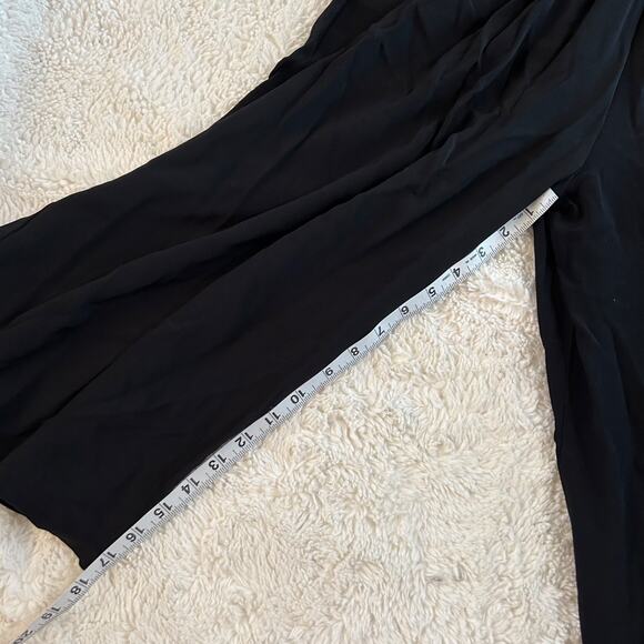 Eileen Fisher Solid Black Tencel Cropped Jumpsuit Small Pockets - Picture 3 of 7
